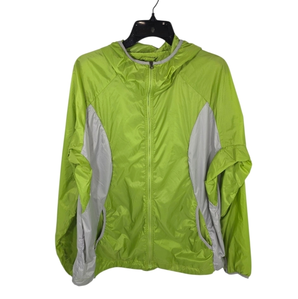 {Eddie Bauer Sport} Men's XL Light Nylon Full Zip Hooded Windbreaker Jacket